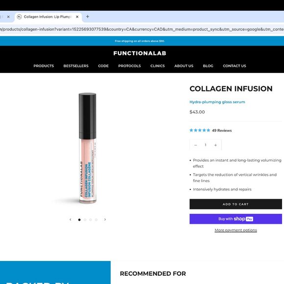 Functionalab COLLAGEN INFUSION Hydra-plumping gloss serum - Picture 4 of 4